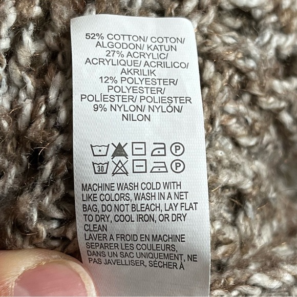 Lucky Brand Women’s Cardigan Sweater Loose Crochet Open Knit Duster XS Tan Brown - Picture 8 of 9